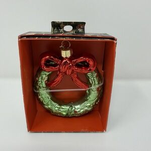 John Derian x Target Holly Wreath Blown Glass Christmas Tree Ornament 2025 NEW!